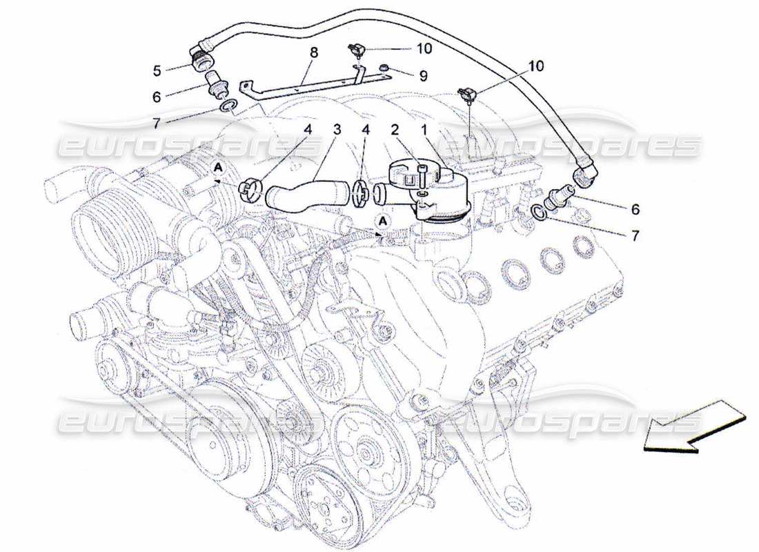 maserati qtp. (2010) 4.2 oil vapour recirculation system parts diagram