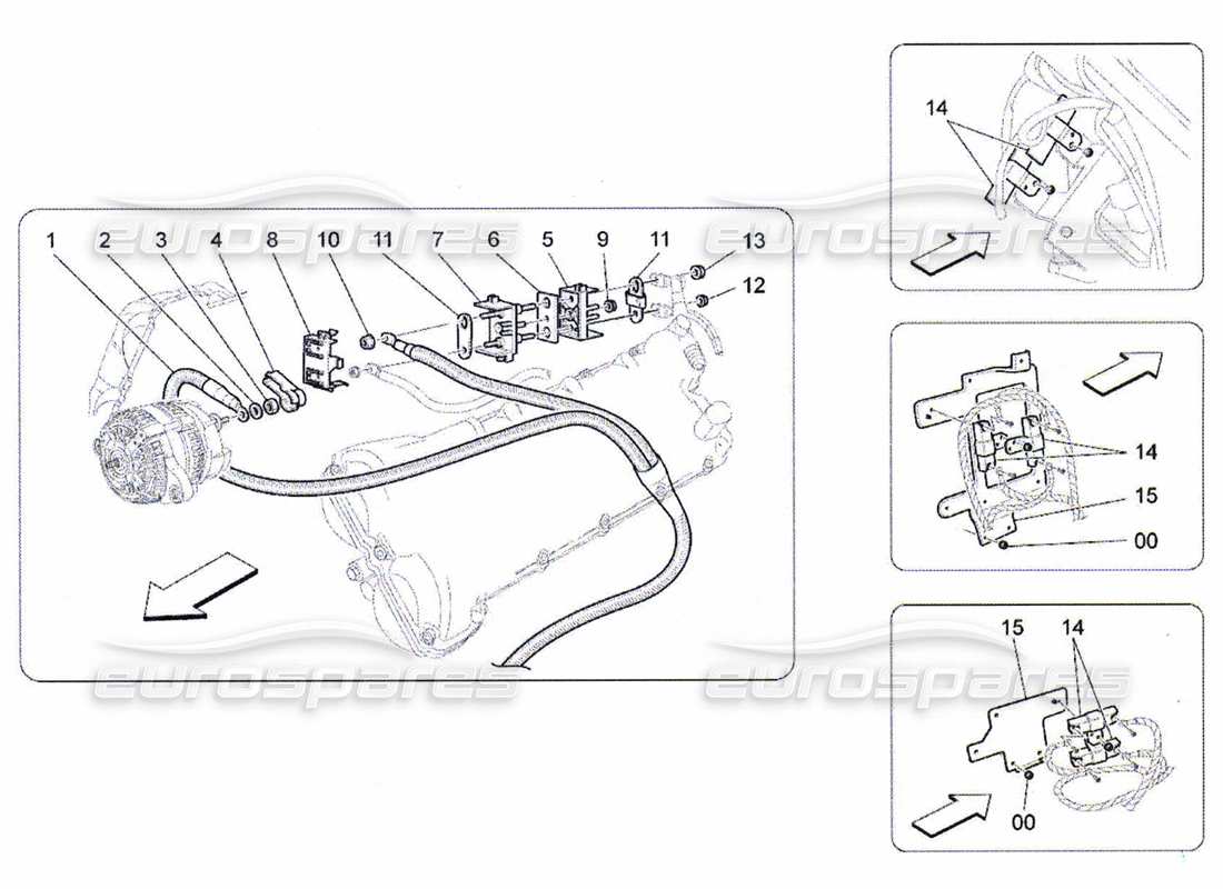 maserati qtp. (2010) 4.7 main wiring parts diagram