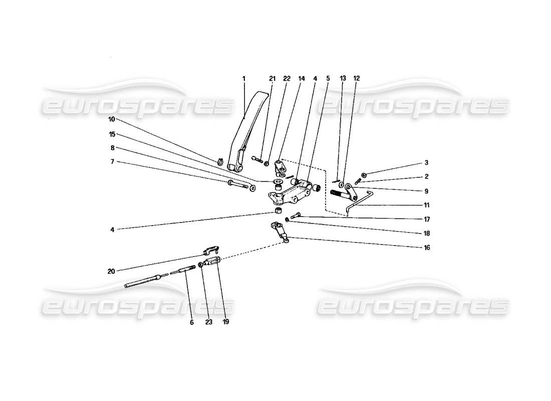 ferrari 328 (1985) throttle control (variants for rhd version) parts diagram