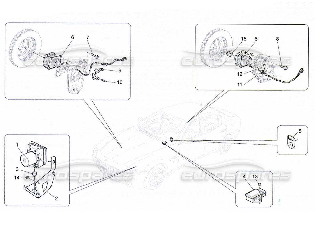 maserati qtp. (2010) 4.2 braking control systems parts diagram