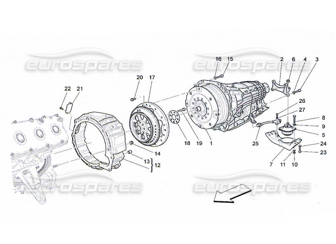 maserati qtp. (2010) 4.2 gearbox housings parts diagram