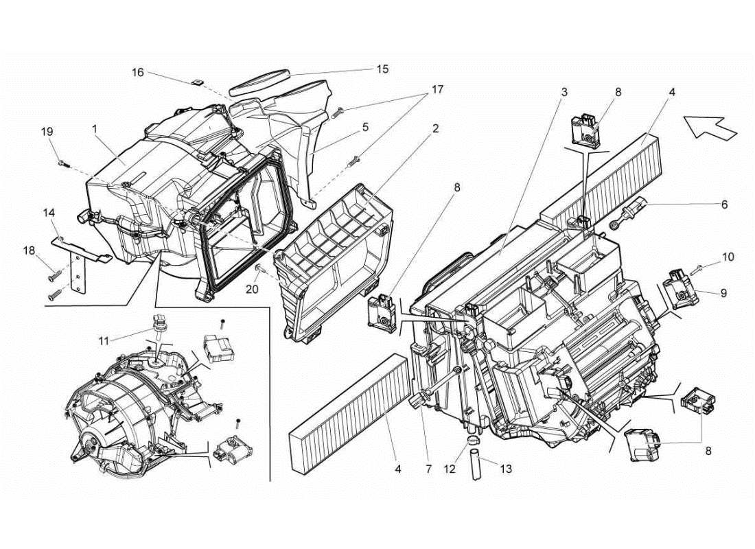 LAMBORGHINI GALLARDO STS II SC AIR CONDITIONING SYSTEM PART DIAGRAM lamborghini gallardo sts ii sc air conditioning system part diagram