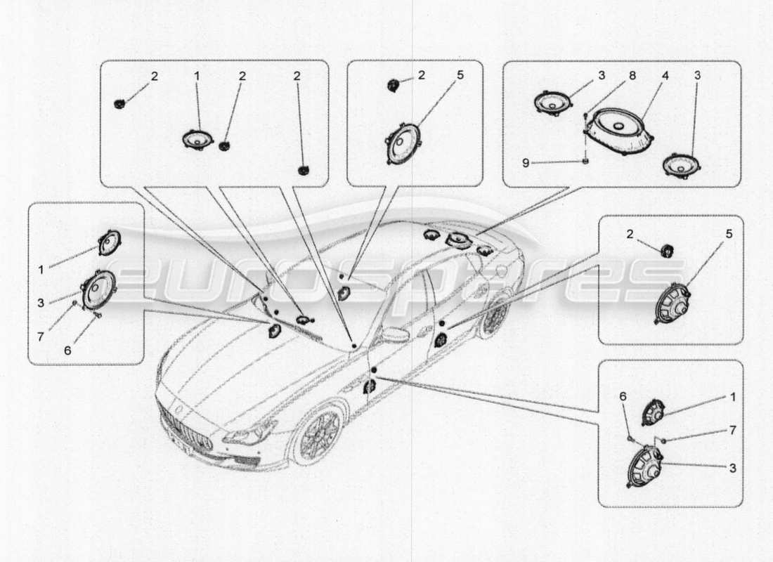 maserati qtp. v8 3.8 530bhp 2014 auto sound diffusion system parts diagram