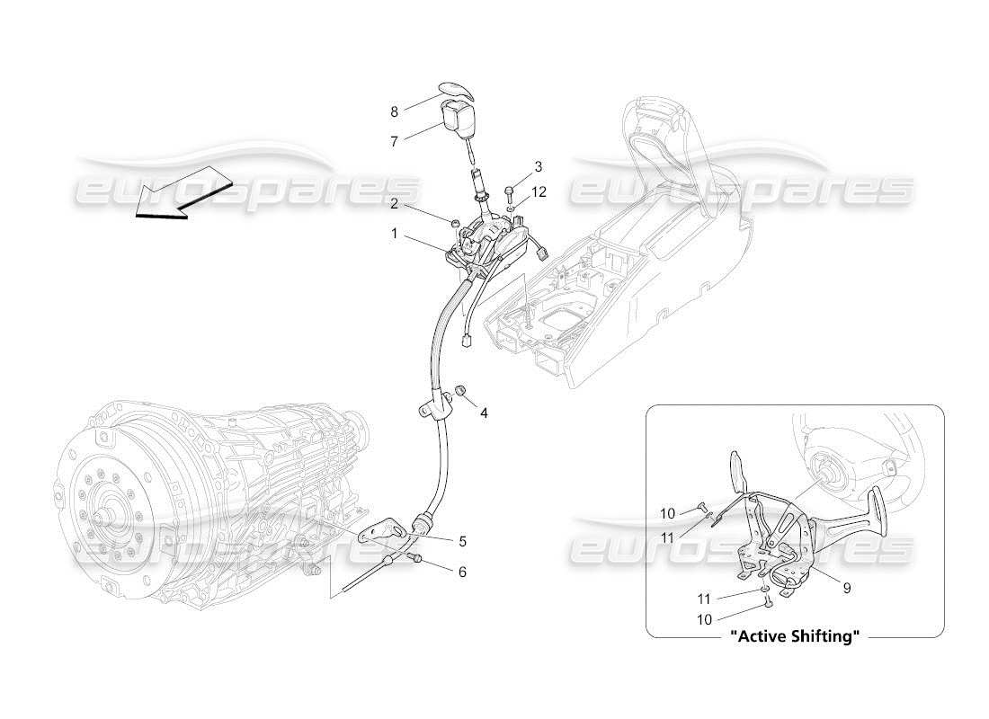 maserati qtp. (2011) 4.7 auto driver controls for automatic gearbox part diagram