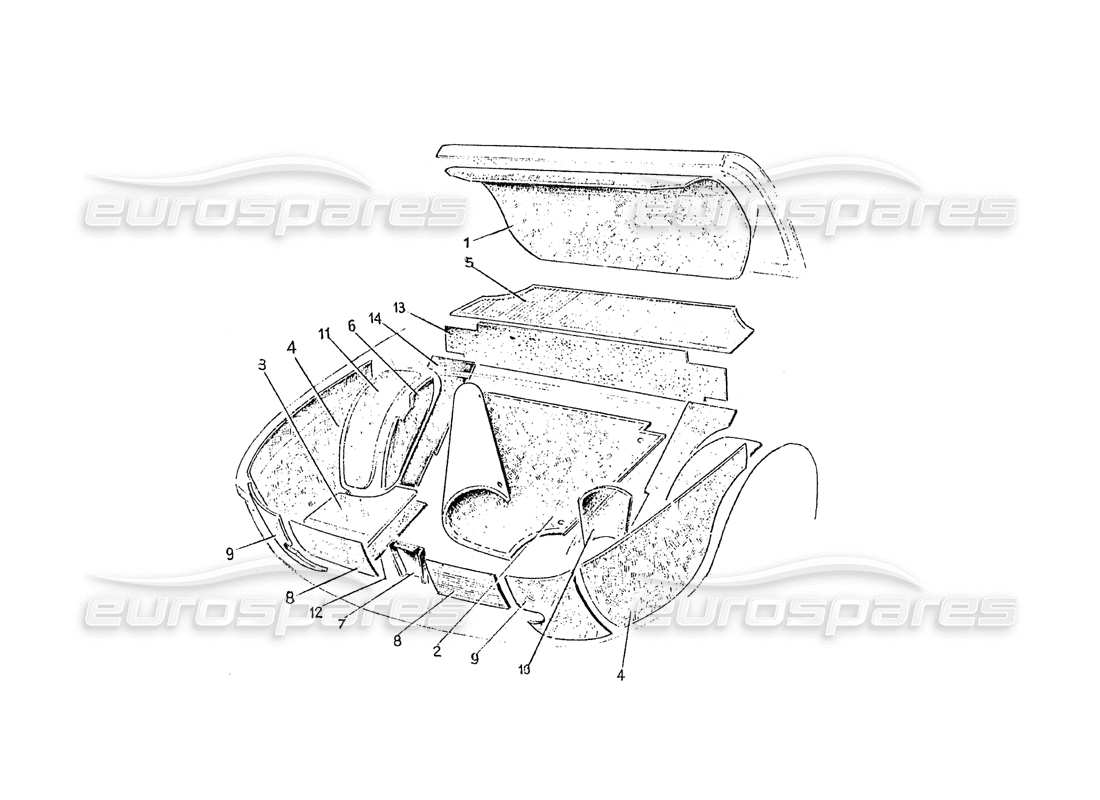 ferrari 275 (pininfarina coachwork) gruppo sportello baule - tappeti part diagram