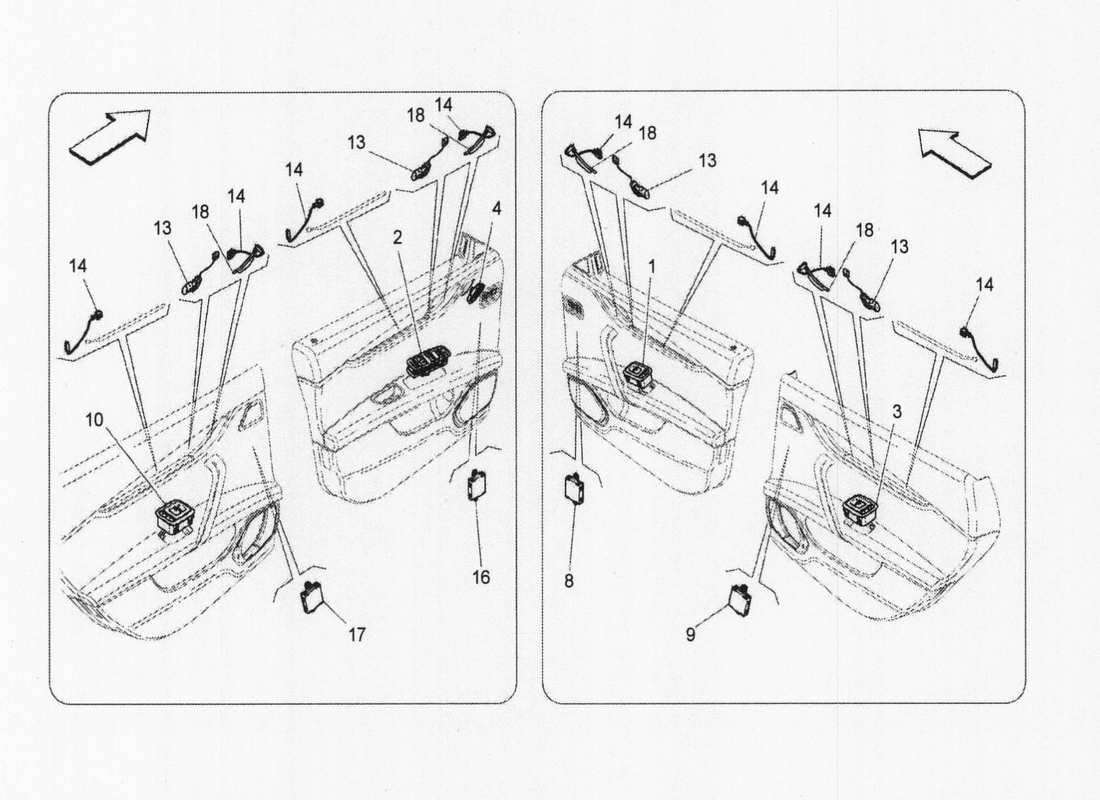 maserati qtp. v6 3.0 bt 410bhp 2wd 2017 door devices part diagram