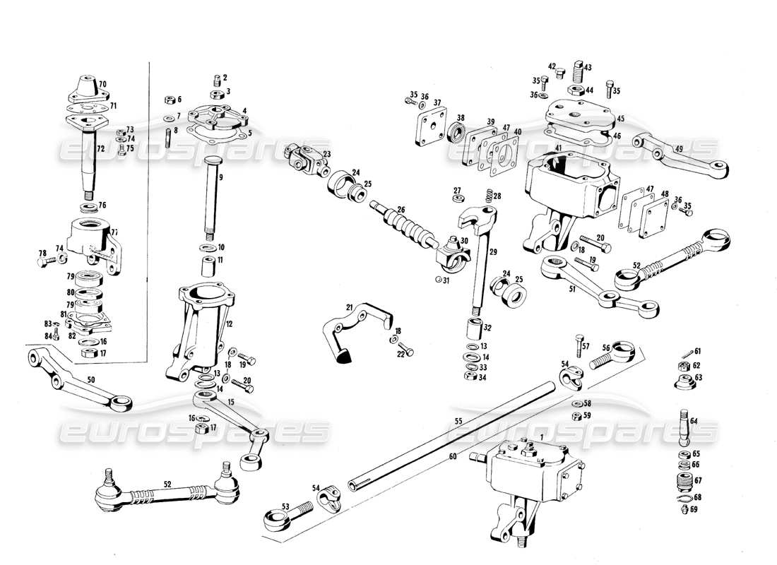 maserati qtp.v8 4.7 (s1 & s2) 1967 tie rods part diagram