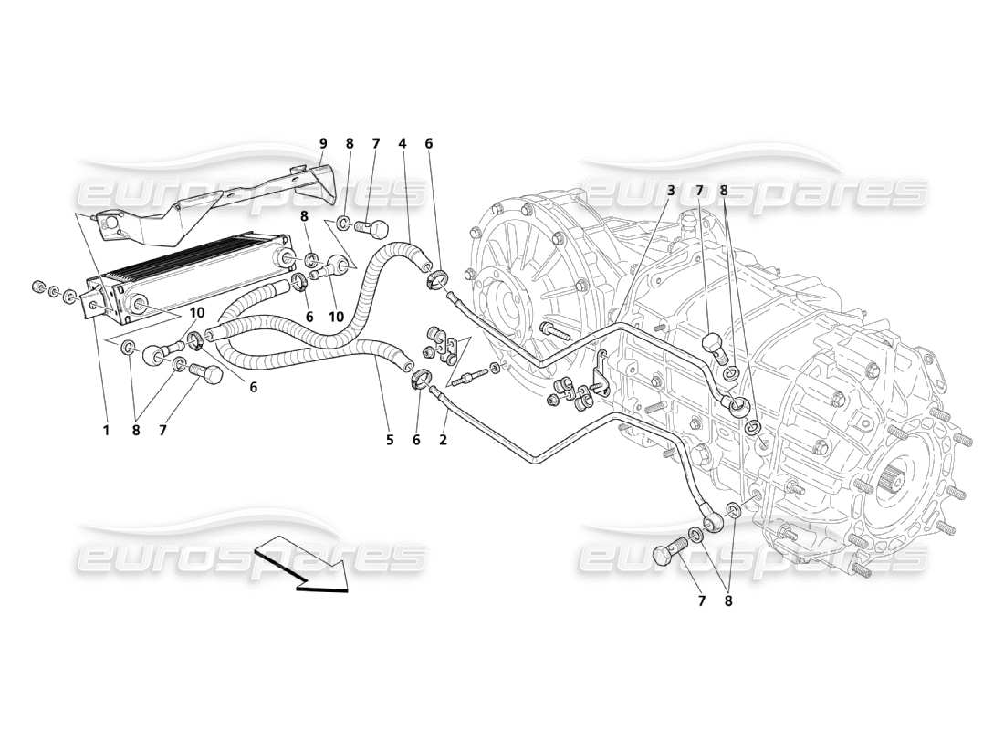 maserati qtp. (2003) 4.2 lubrication and cooling for gearbox oil part diagram