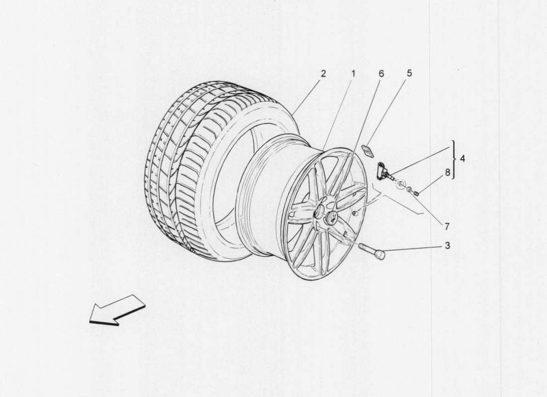 maserati qtp. v6 3.0 tds 275bhp 2017 wheels and tyres parts diagram