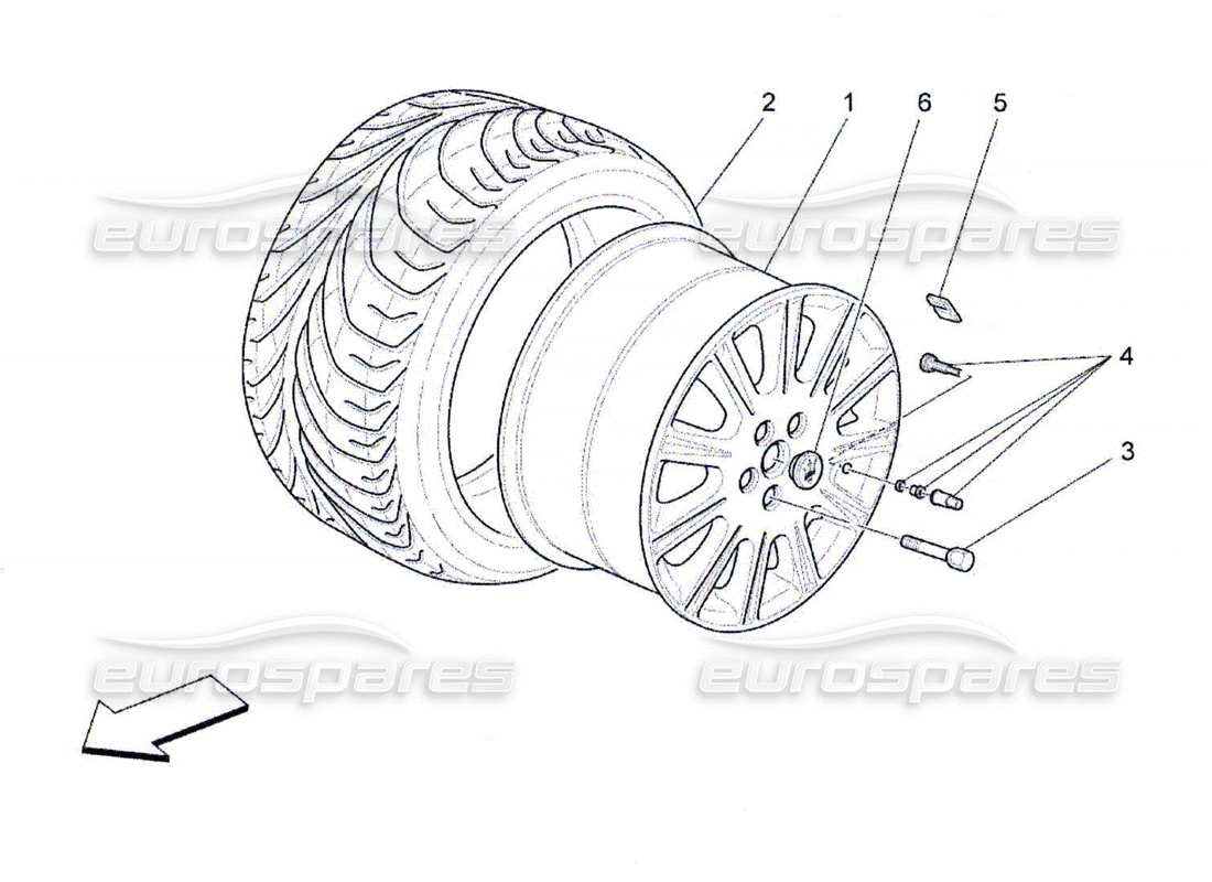 maserati qtp. (2010) 4.7 wheels and tyres parts diagram