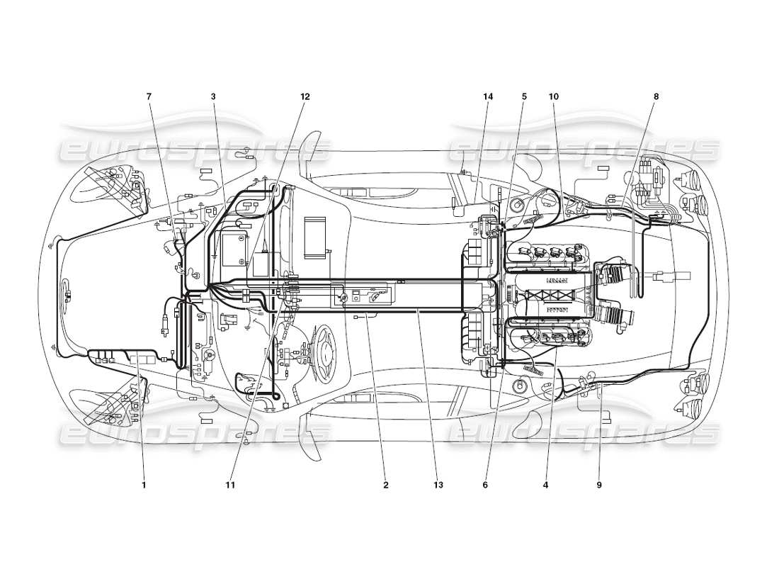 ferrari 430 challenge (2006) electrical system part diagram