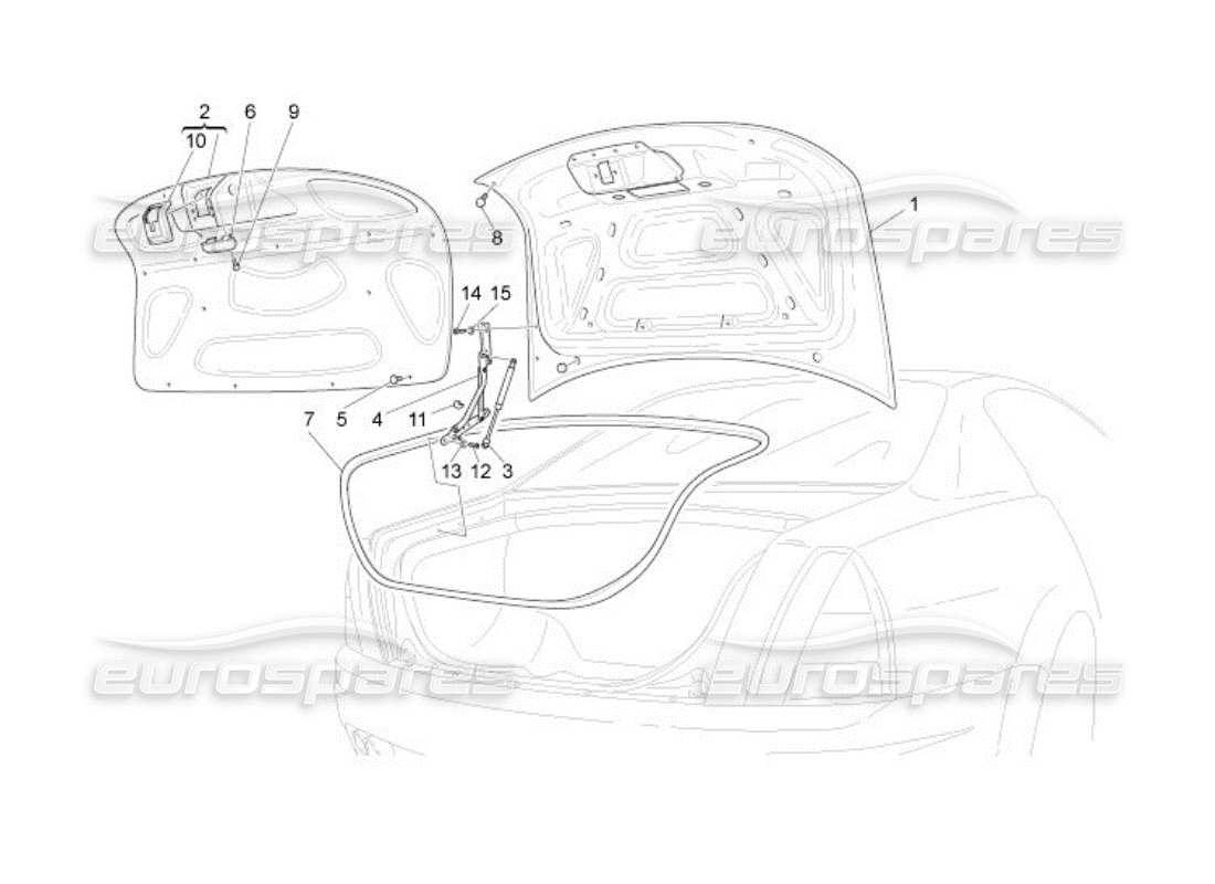 maserati qtp. (2005) 4.2 rear lid parts diagram