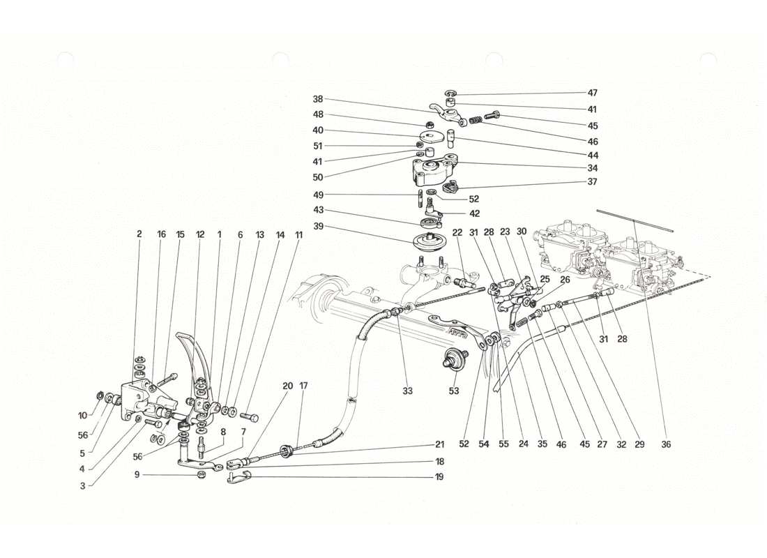 ferrari 208 gtb gts throttle control part diagram