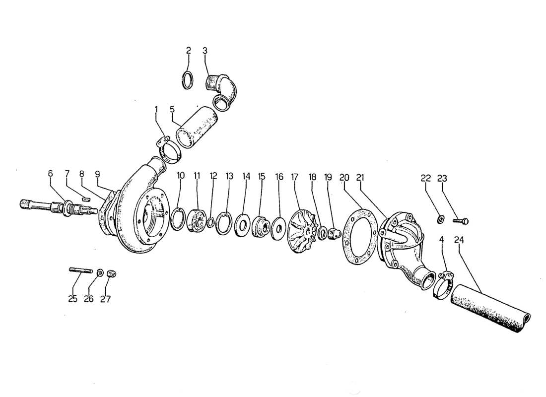 lamborghini jarama water pump parts diagram