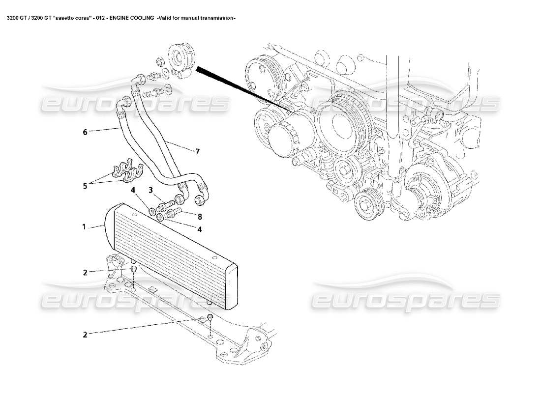 maserati 3200 gt/gta/assetto corsa engine cooling - manual part diagram