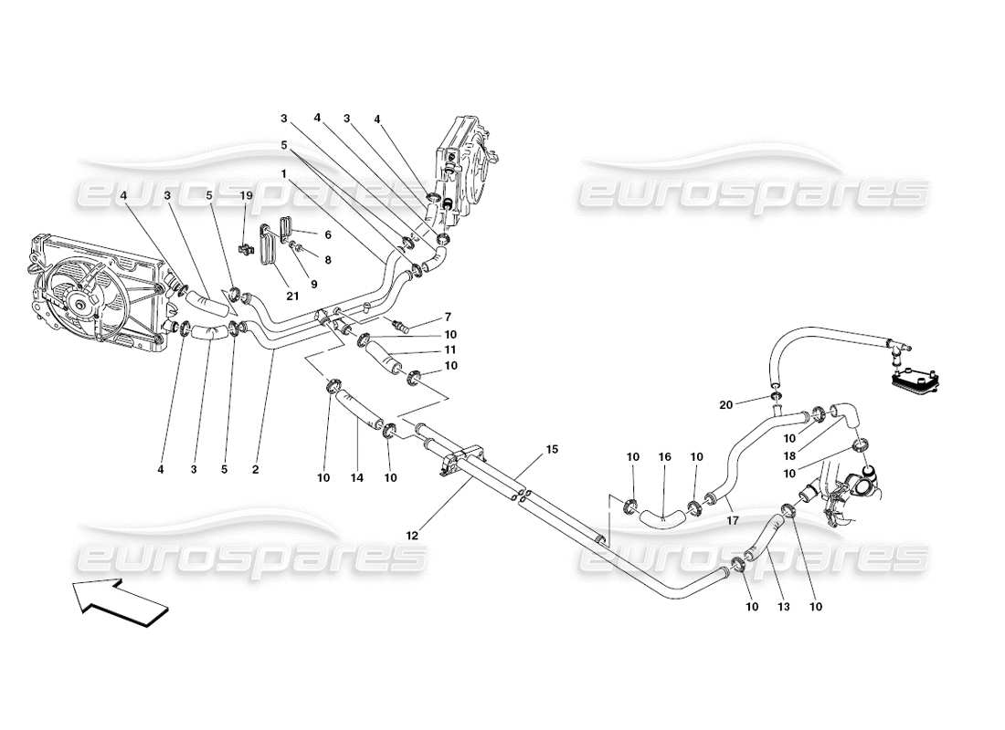 ferrari 430 challenge (2006) cooling system part diagram