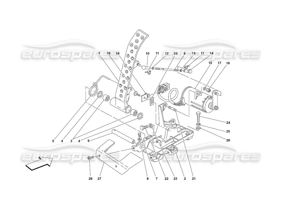 ferrari 430 challenge (2006) electronic accelerator pedal parts diagram