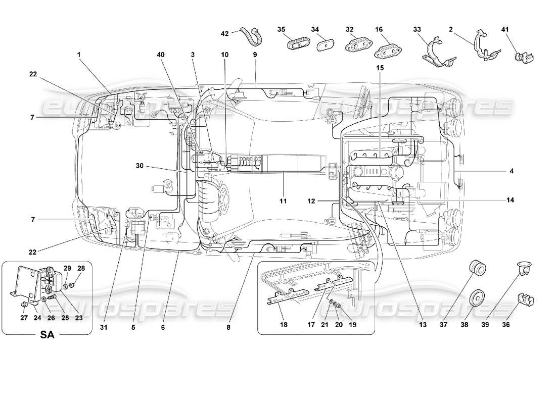 ferrari 355 (2.7 motronic) electrical system parts diagram