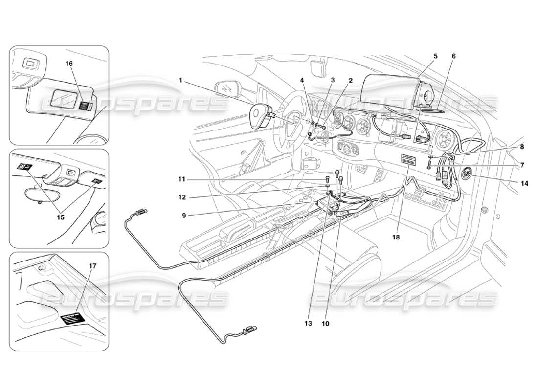 ferrari 360 challenge stradale air-bags parts diagram