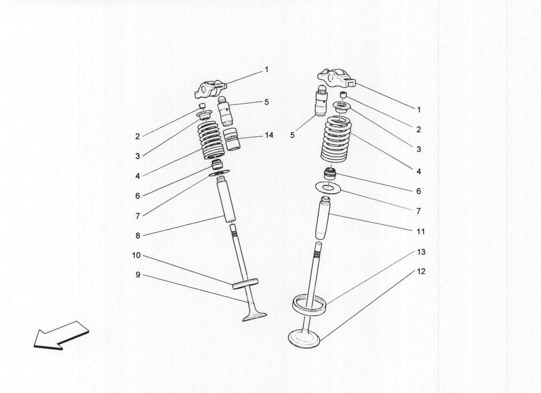 maserati qtp. v6 3.0 bt 410bhp 2wd 2017 valves part diagram