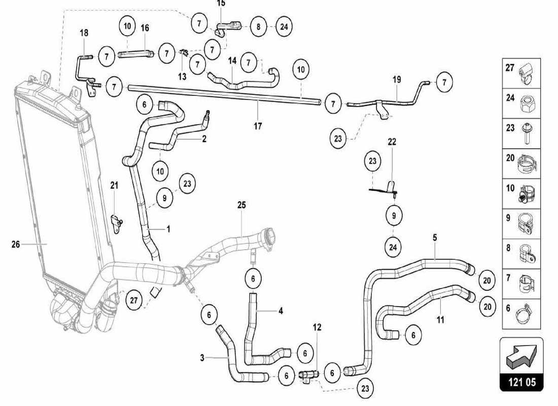 lamborghini centenario spider water cooling system parts diagram