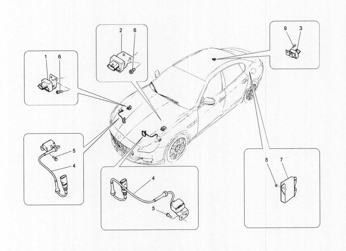 maserati qtp. v6 3.0 bt 410bhp 2wd 2017 electronic control (suspension) part diagram