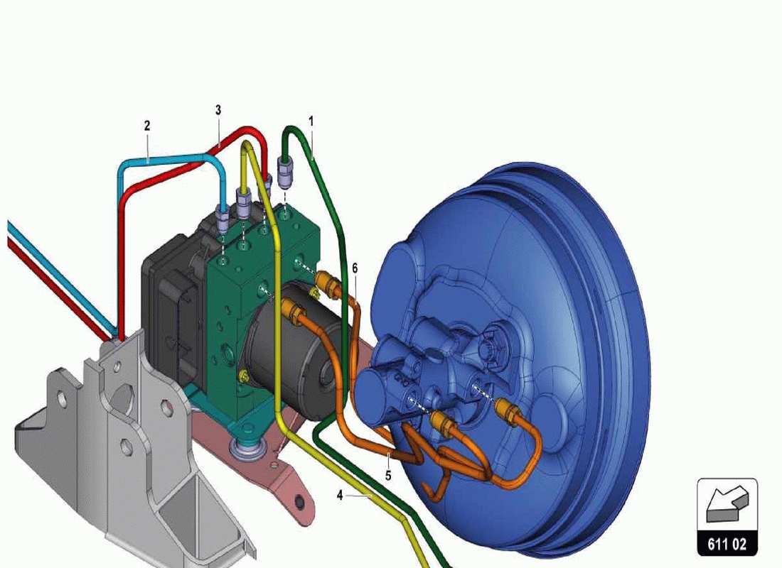 lamborghini centenario spider brake servo, pipes and vacuum system parts diagram