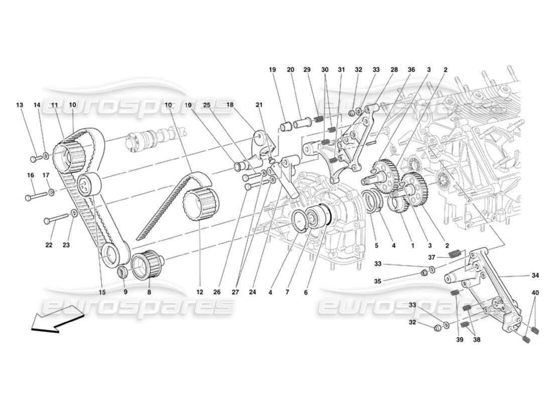 ferrari 360 challenge (2000) timing - controls part diagram