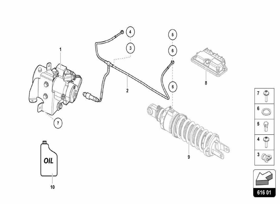 lamborghini centenario spider lifting device parts diagram
