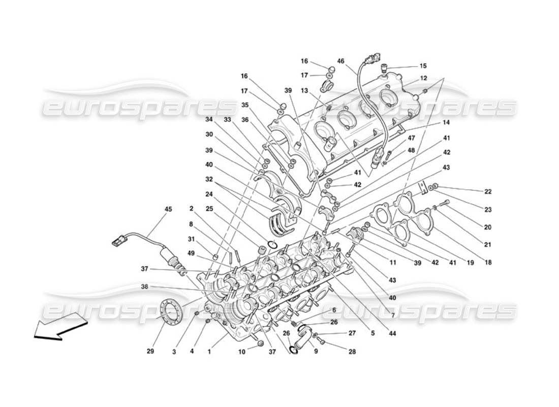 ferrari 360 challenge (2000) lh cylinder head part diagram