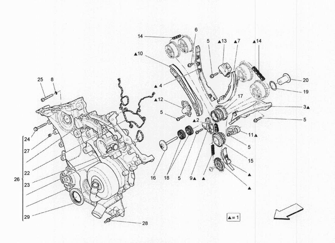 maserati qtp. v6 3.0 bt 410bhp 2wd 2017 timing part diagram