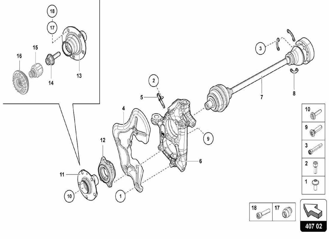 lamborghini centenario spider axle shaft parts diagram
