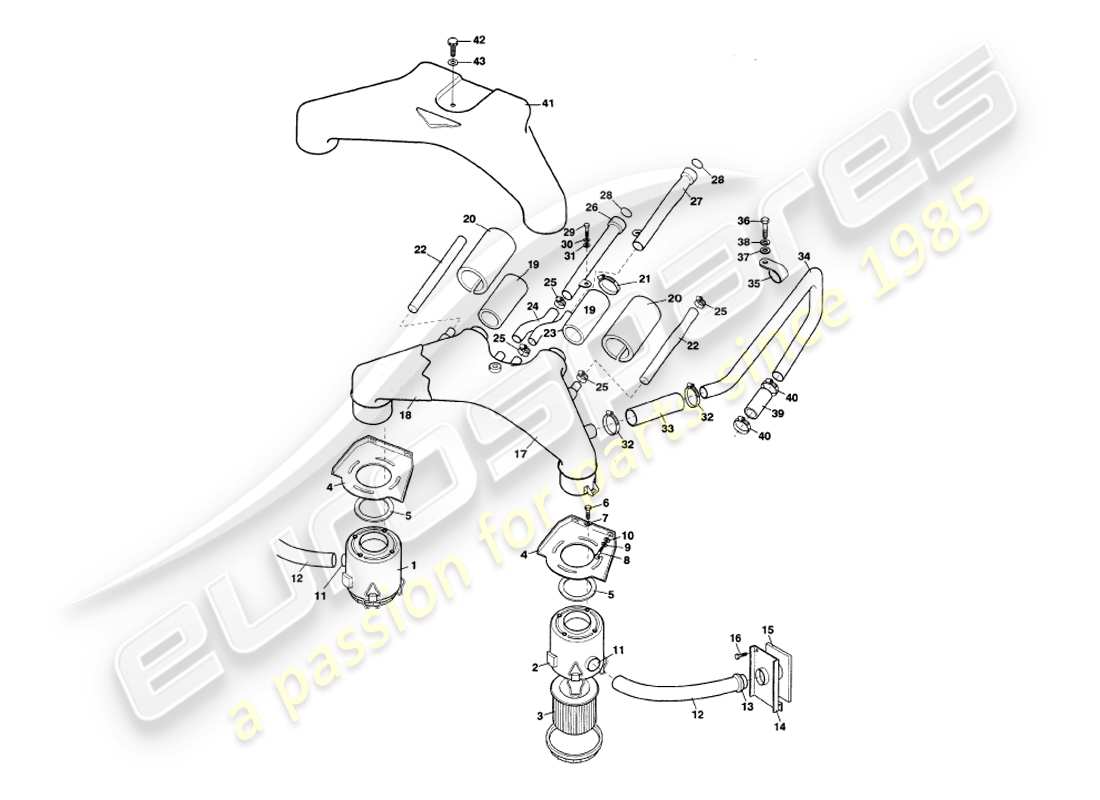 a part diagram from the aston martin v8 volante (1998) parts catalogue