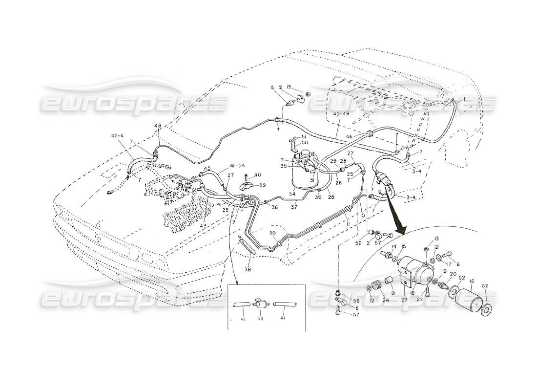 a part diagram from the maserati shamal parts catalogue