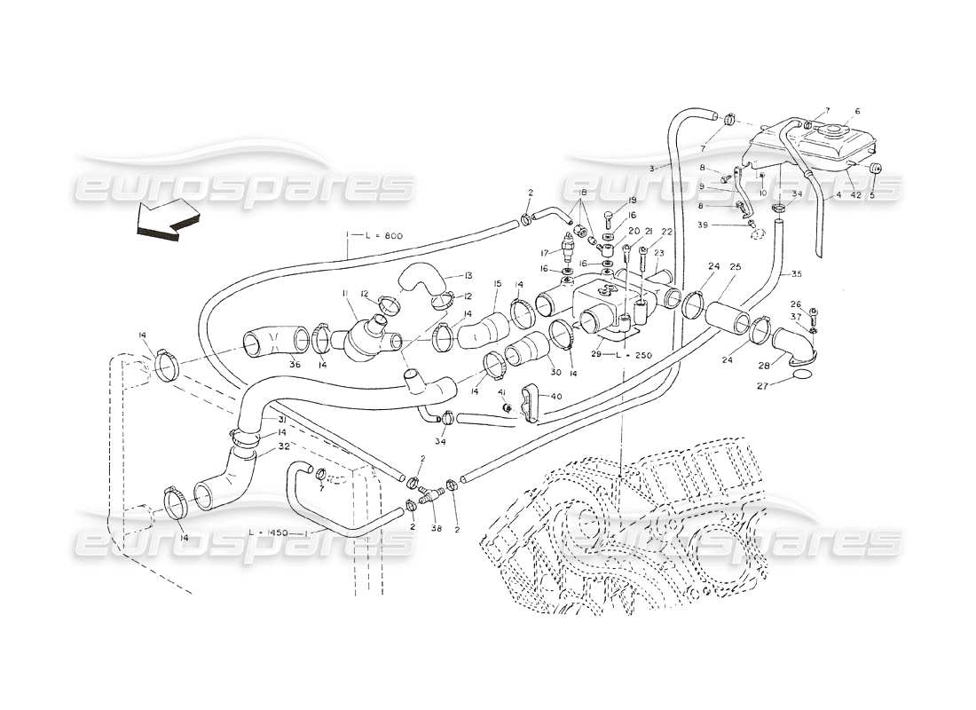 a part diagram from the maserati shamal parts catalogue