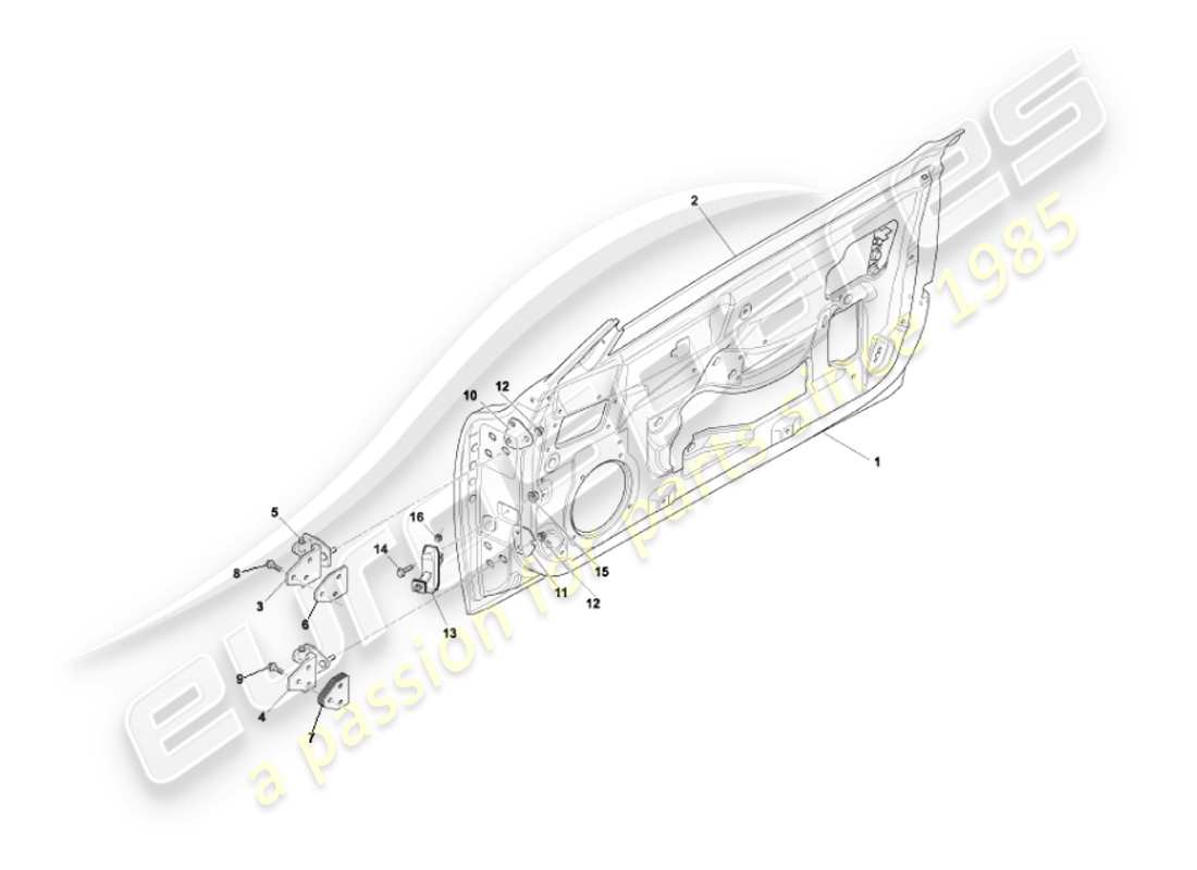 aston martin vanquish (2004) doors parts diagram