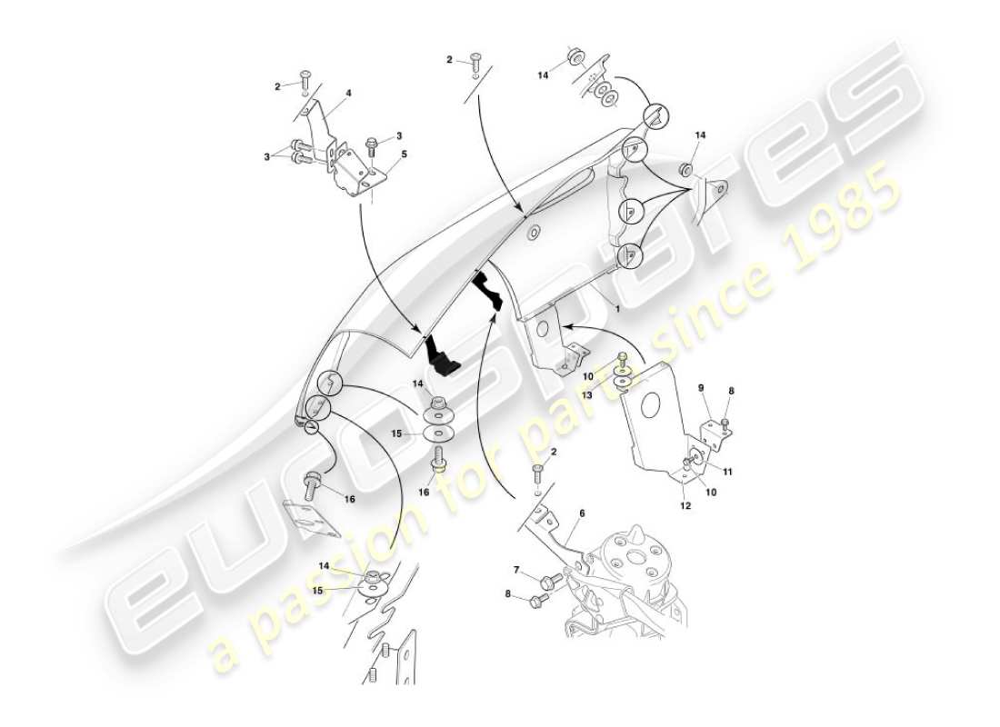 aston martin vanquish (2003) front wings part diagram