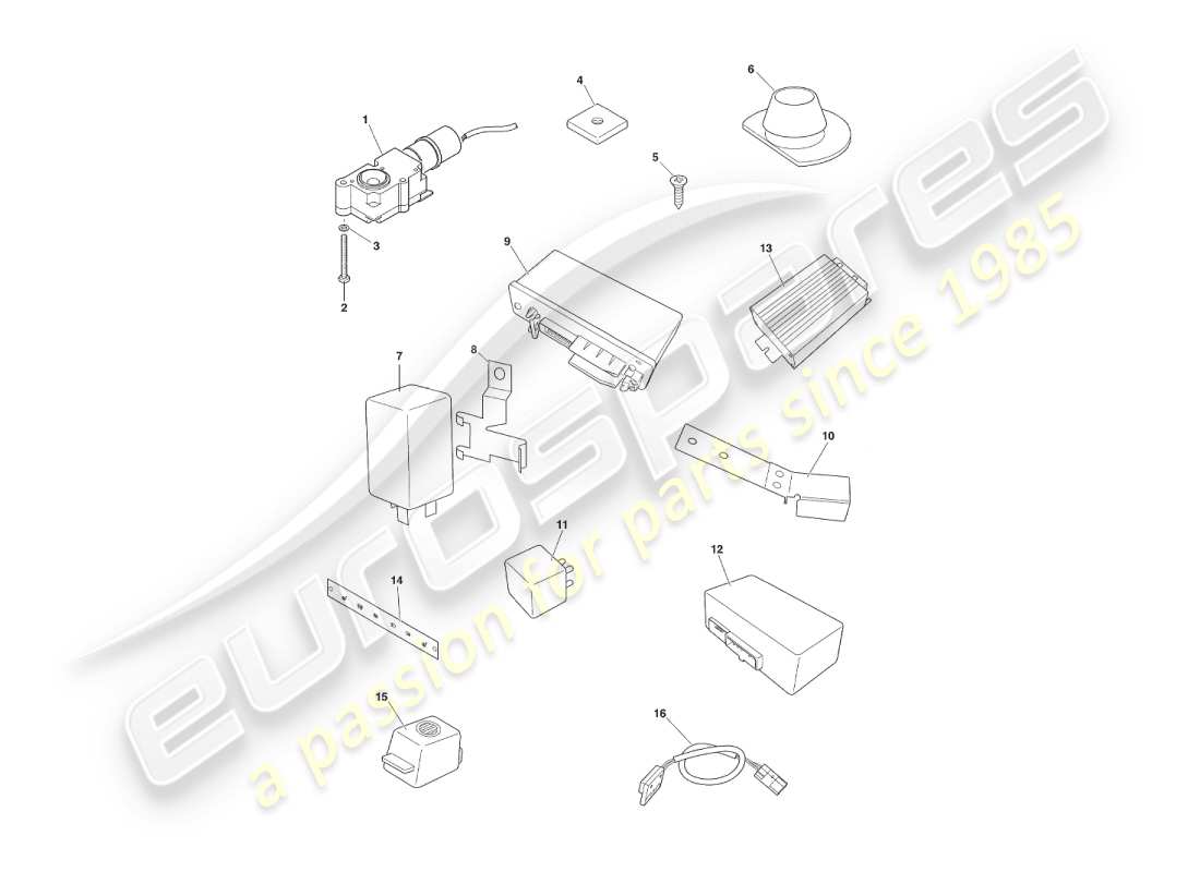 aston martin v8 virage (1999) components & wiring part diagram