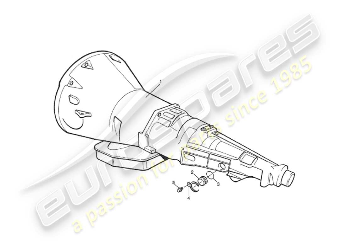 aston martin v8 virage (1999) 4 speed gearcase & geartrain part diagram