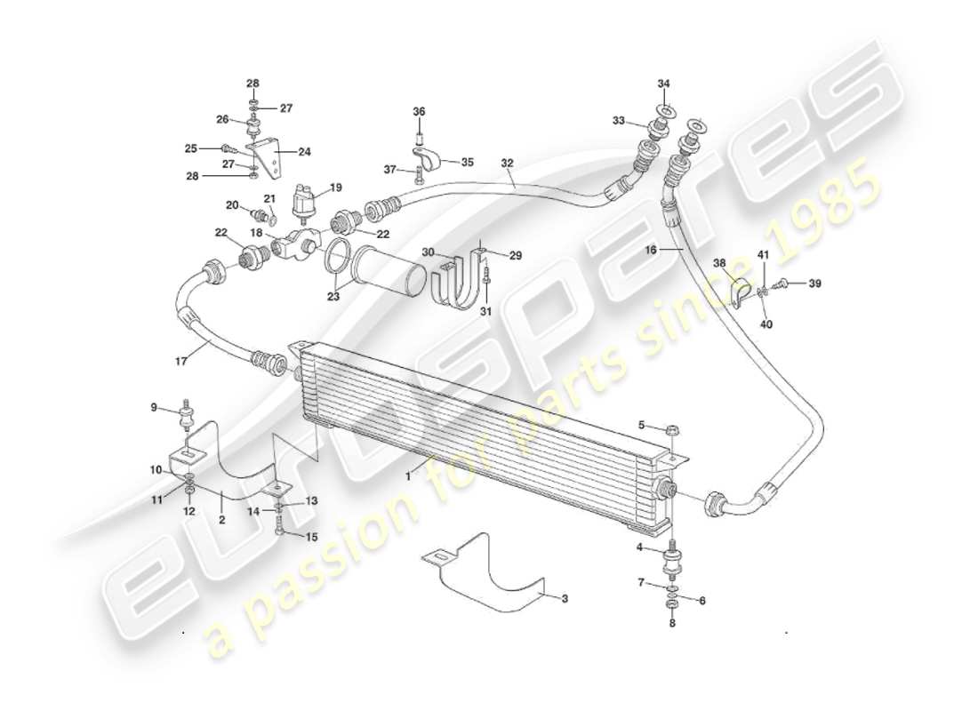 a part diagram from the aston martin v8 virage parts catalogue