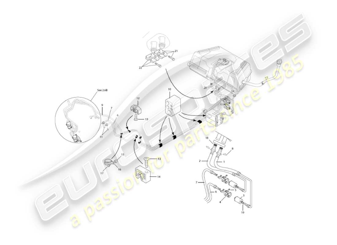 aston martin vanquish (2003) fuel pipes part diagram