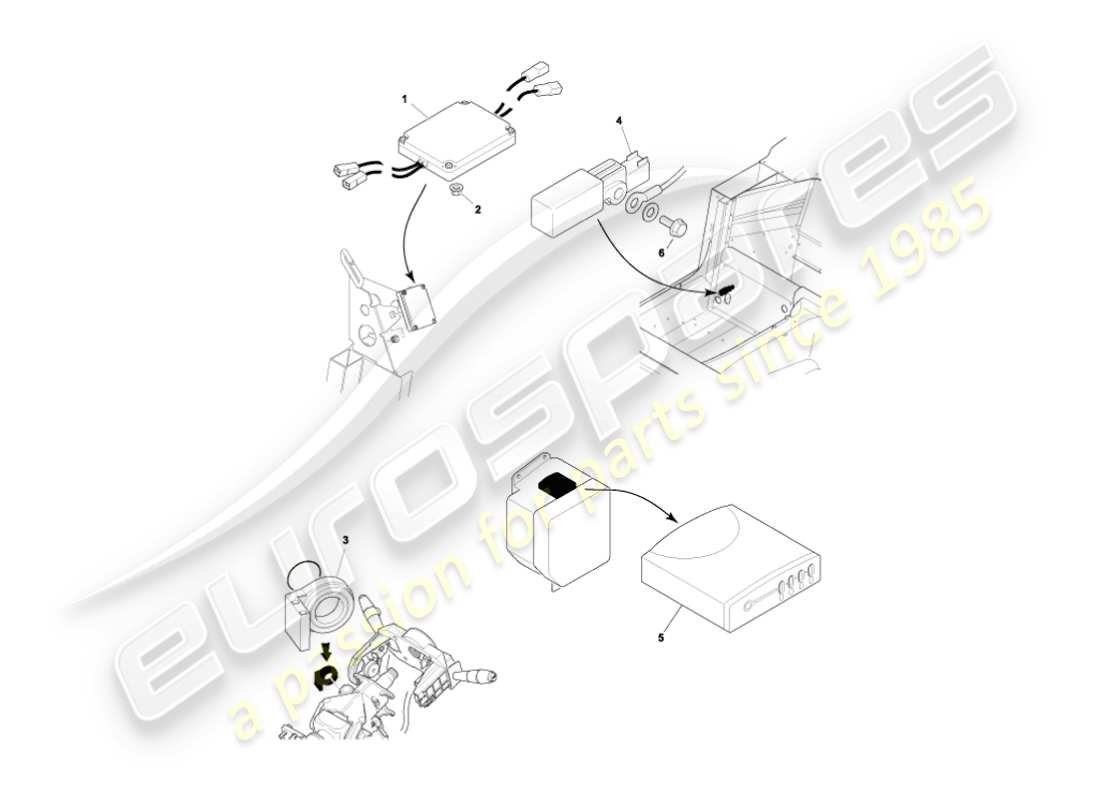 aston martin vanquish (2005) electronic control modules part diagram