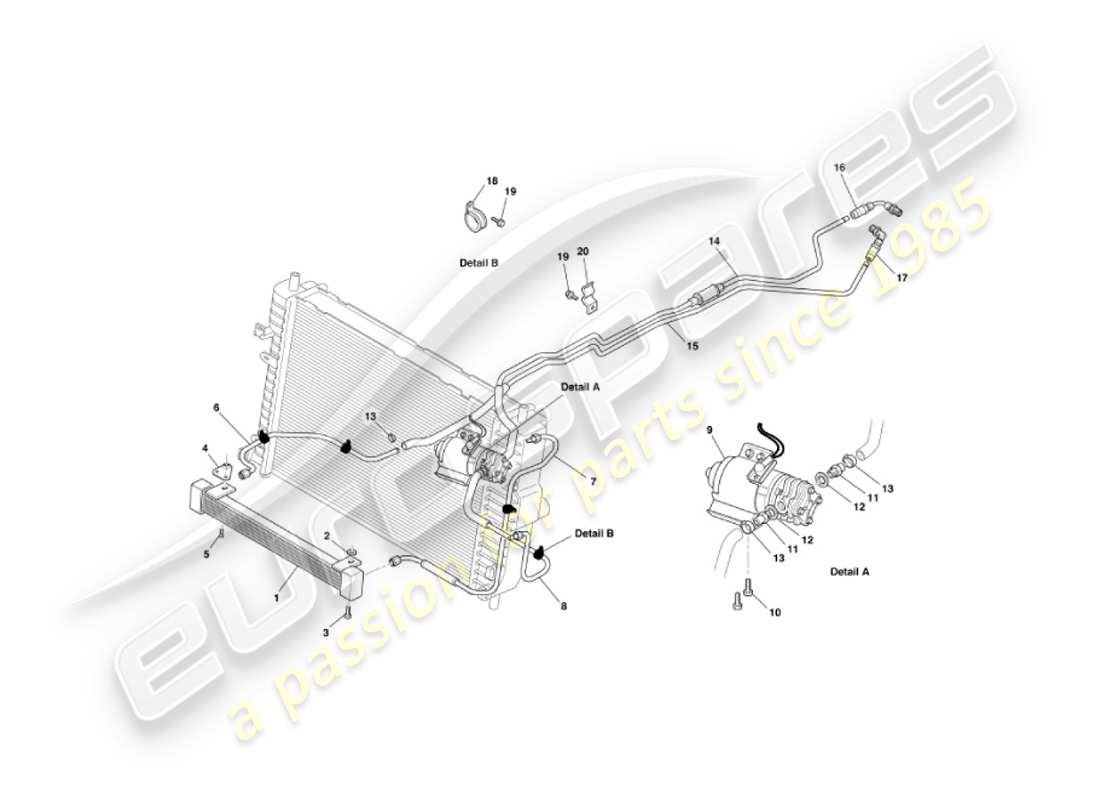 aston martin vanquish (2006) oil cooling transmission part diagram