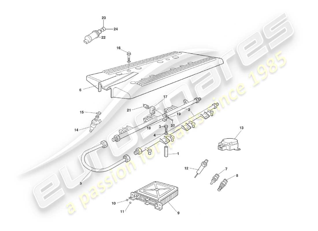 aston martin v8 virage (2000) electronic fuel injection, to vin 60224 part diagram