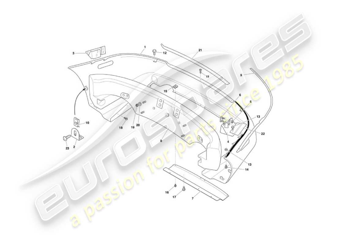 aston martin vanquish (2005) rear bumper part diagram