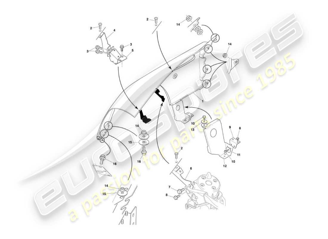 aston martin vanquish (2005) front wings part diagram