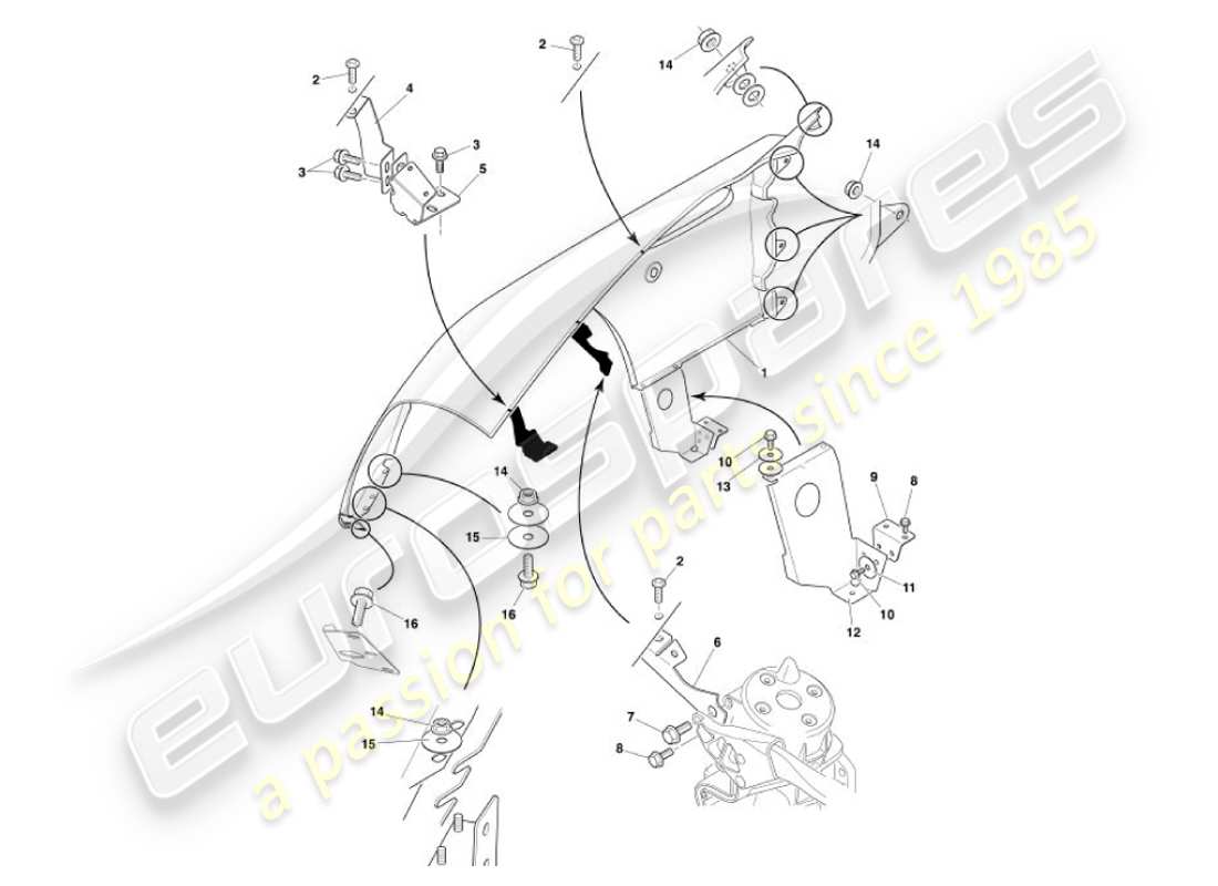 aston martin vanquish (2002) front wings part diagram