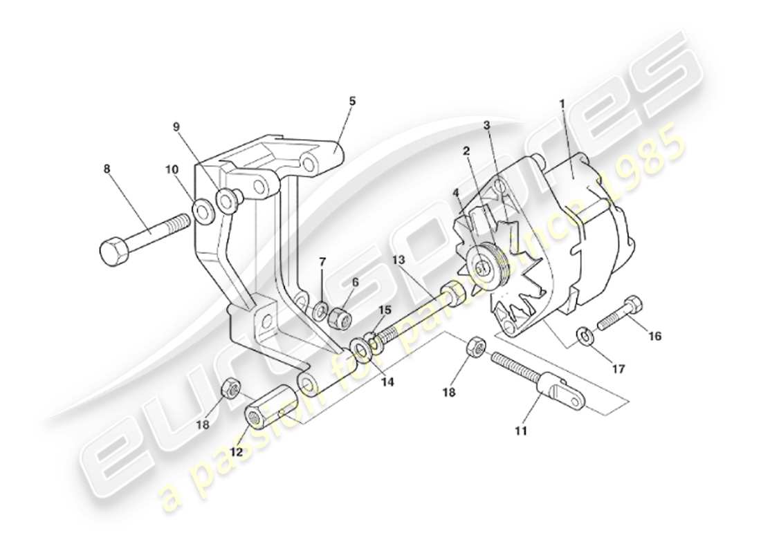 aston martin v8 virage (1999) generator part diagram