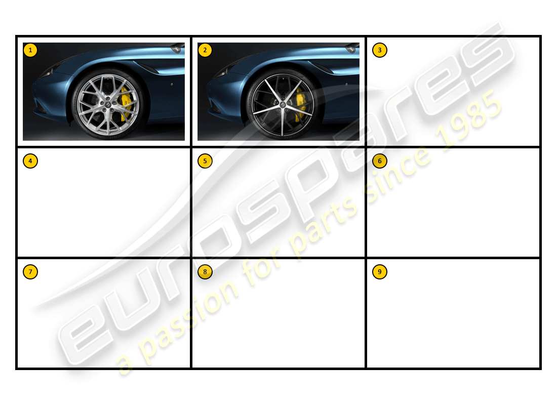 ferrari california (accessories) exterior - wheels parts diagram