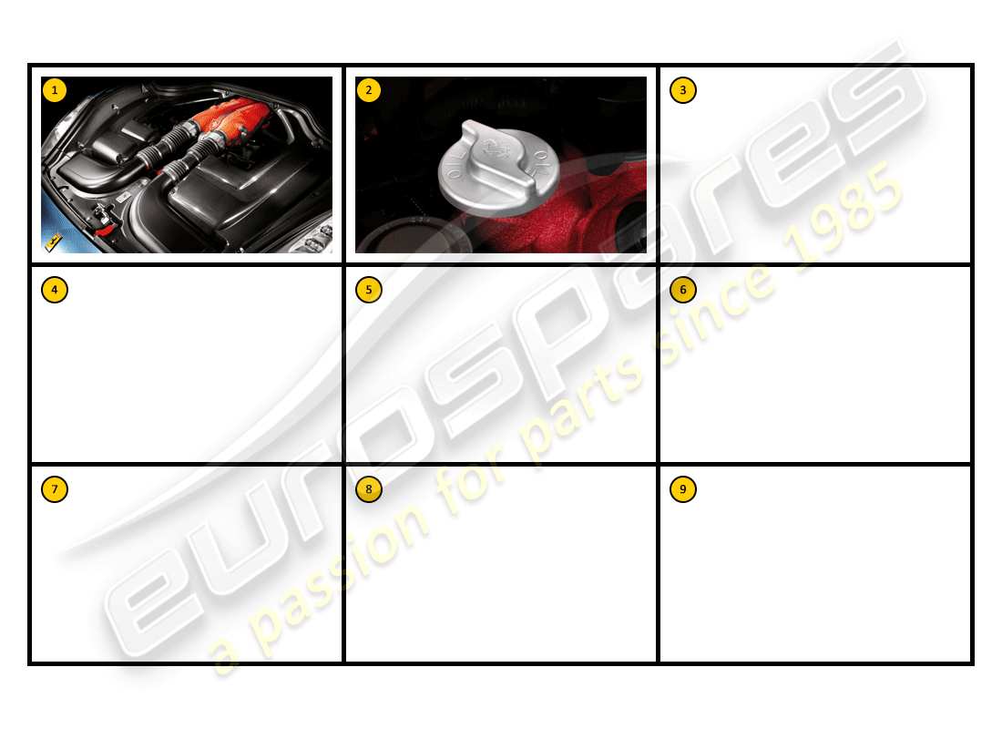 ferrari california (accessories) racing - engine bag parts diagram